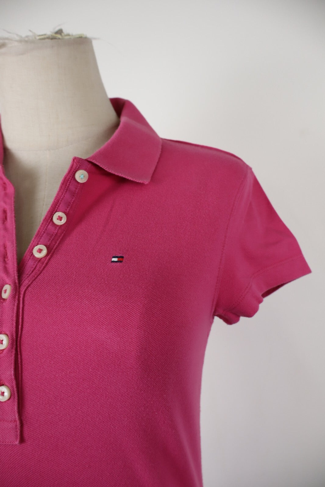 TOMMY HILFIGER MAGLIA POLO DONNA TG XS SLIM FIT WOMAN CASUAL VINTAGE TOP T-SHIRT