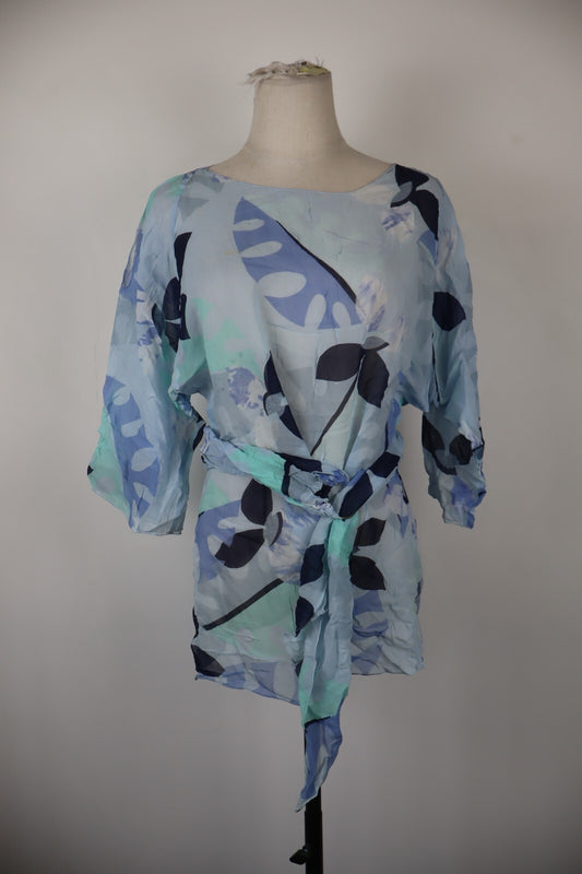 MARELLA MAGLIA DONNA TG. 48 WOMAN CASUAL VINTAGE T-SHIRT TOP SETA SILK CINTURA