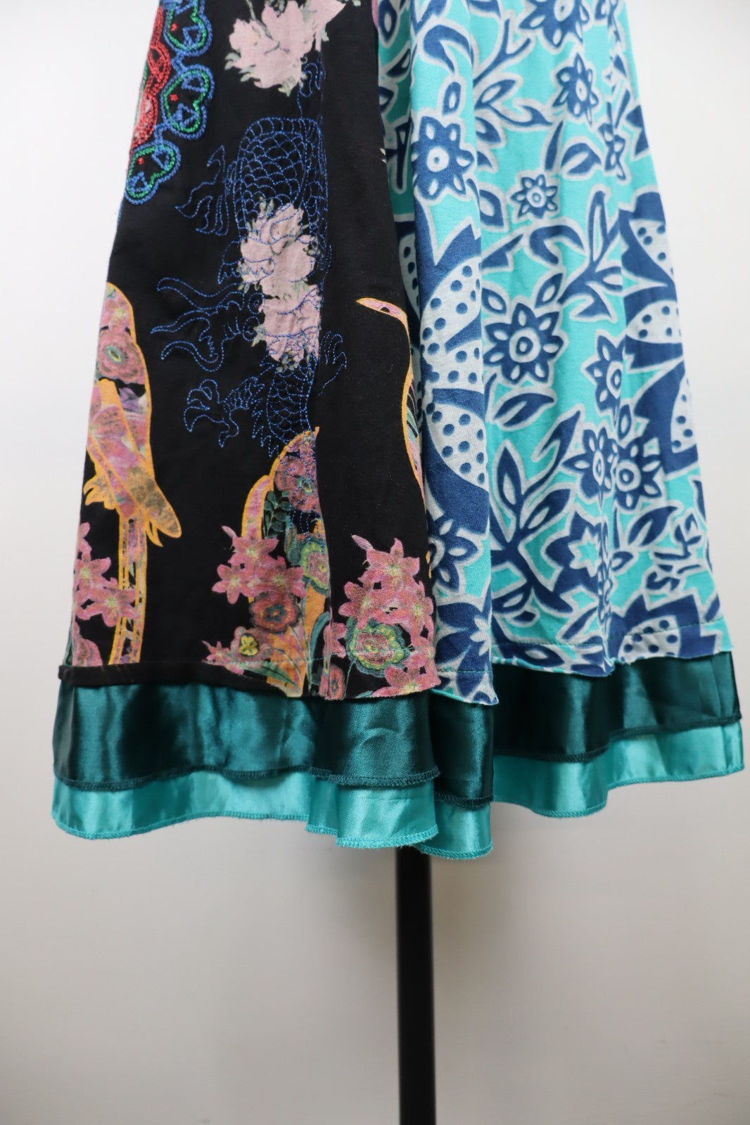 DESIGUAL VESTITO ABITO SMANICATO DONNA TG. L WOMAN CASUAL VINTAGE DRESS COTONE