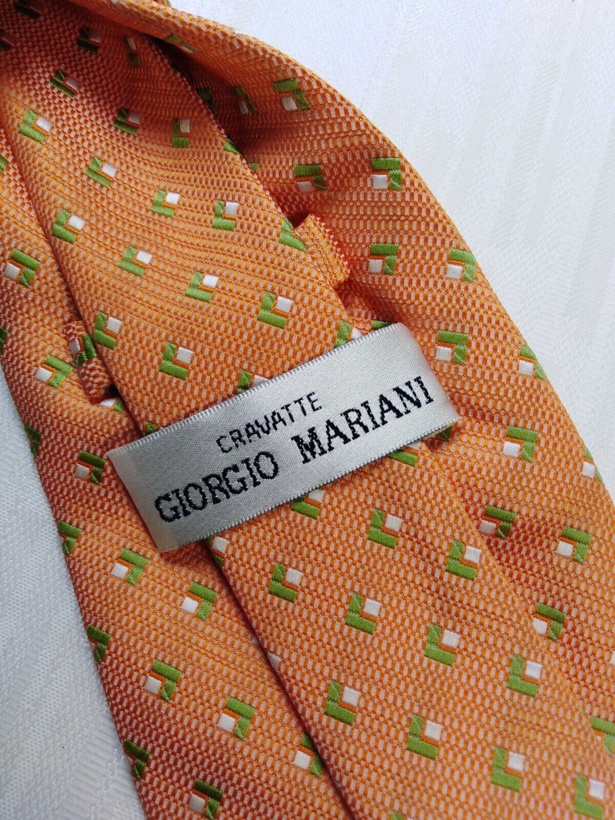 GIORGIO MARIANI 100% SETA SILK TIE CRAVATTA NECKTIE ITALY VINTAGE SELF TIPPED