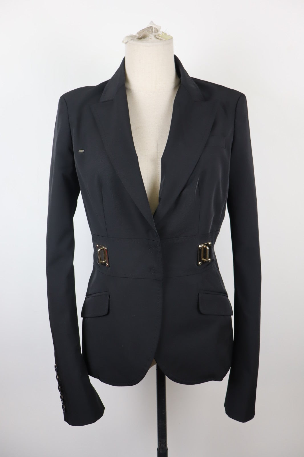 ELISABETTA FRANCHI BLAZER GIACCA DONNA Tg 44 WOMAN CASUAL VINTAGE JACKET NERO