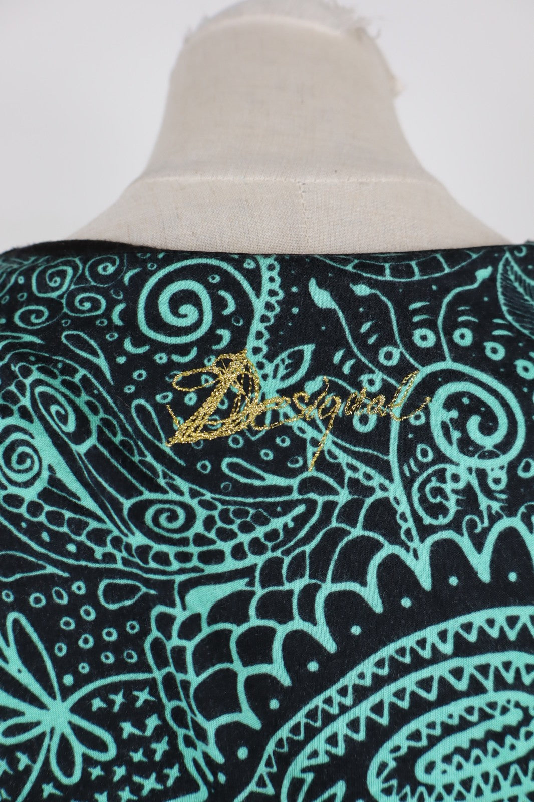 DESIGUAL VESTITO ABITO COTONE DONNA TG. L WOMAN CASUAL VINTAGE DRESS COTTON