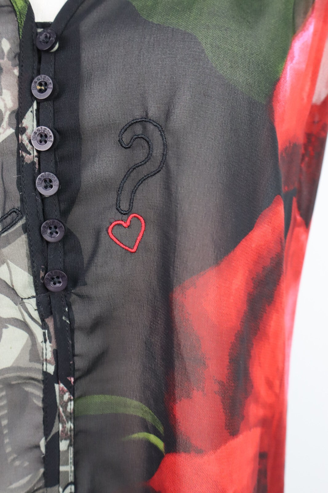 DESIGUAL CAMICIA  DONNA TG. L WOMAN SHIRT CASUAL VINTAGE SMANICATA