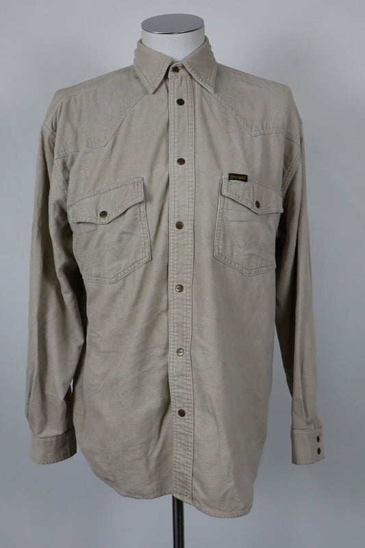 WRANGLER CAMICIA UOMO COTONE VELLUTO TG. M MAN CASUAL VINTAGE SHIRT ITALY
