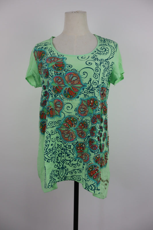 DESIGUAL MAGLIA DONNA TG. L WOMAN CASUAL VINTAGE T-SHIRT COTONE