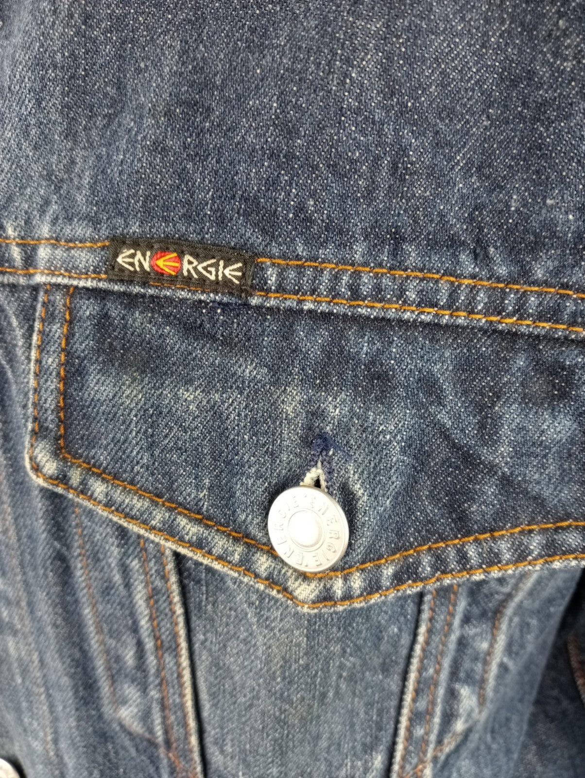 ENERGIE GIUBBINO JEANS DENIM GIACCA UOMO XL MAN CASUAL VINTAGE JACKET MADE ITALY