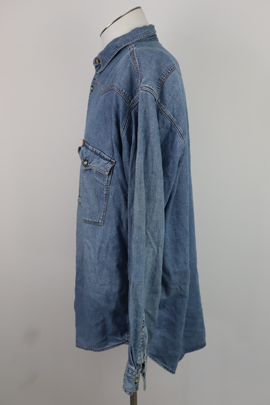 RIFLE CAMICIA JEANS UOMO TG. XL REGULAR  MAN CASUAL VINTAGE SHIRT COTONE DENIM