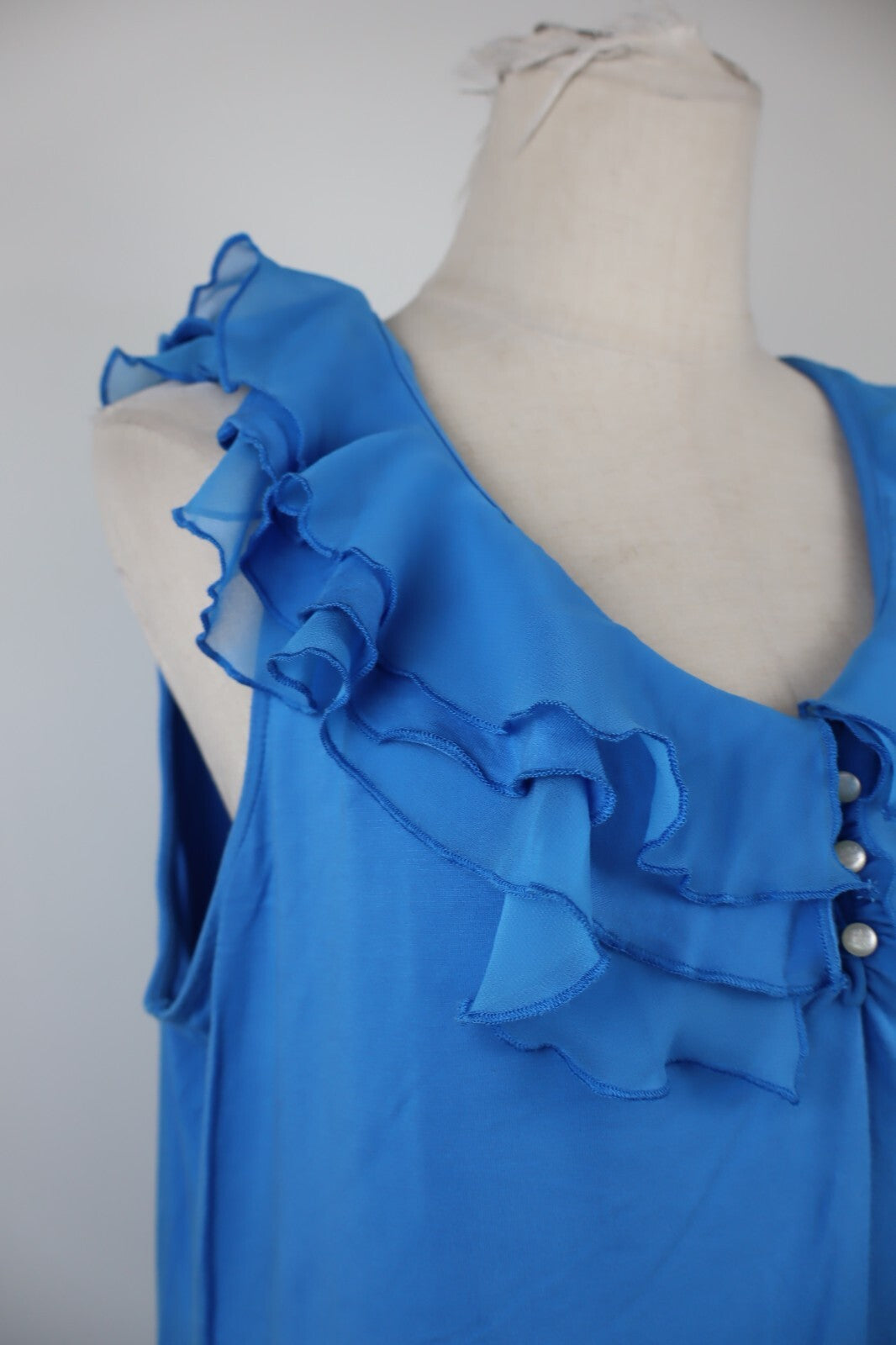 RALPH LAUREN MAGLIA SMANICATA TOP DONNA TG. XL WOMAN SHIRT CASUAL VINTAGE BLU