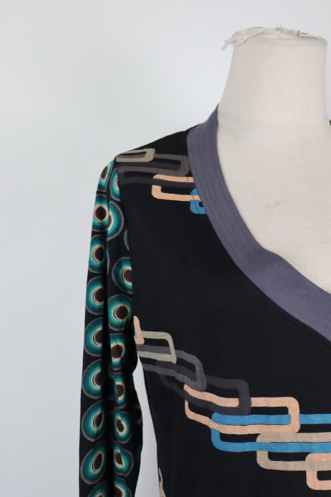 DESIGUAL MAGLIA LUNGA COTONE DONNA TG. XL WOMAN CASUAL VINTAGE T-SHIRT COTTON