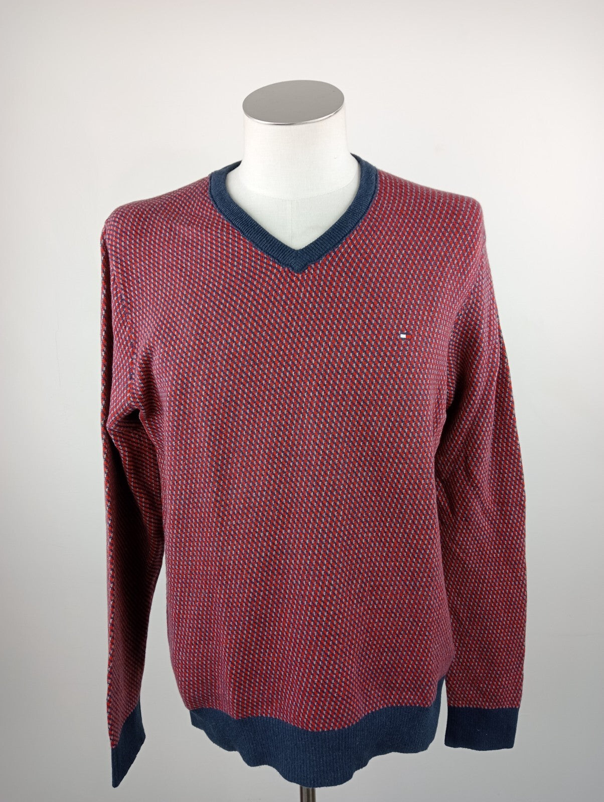 TOMMY HILFIGER MAGLIONE UOMO Tg. L MAN SWEATER CASUAL VINTAGE COTONE CASHMERE