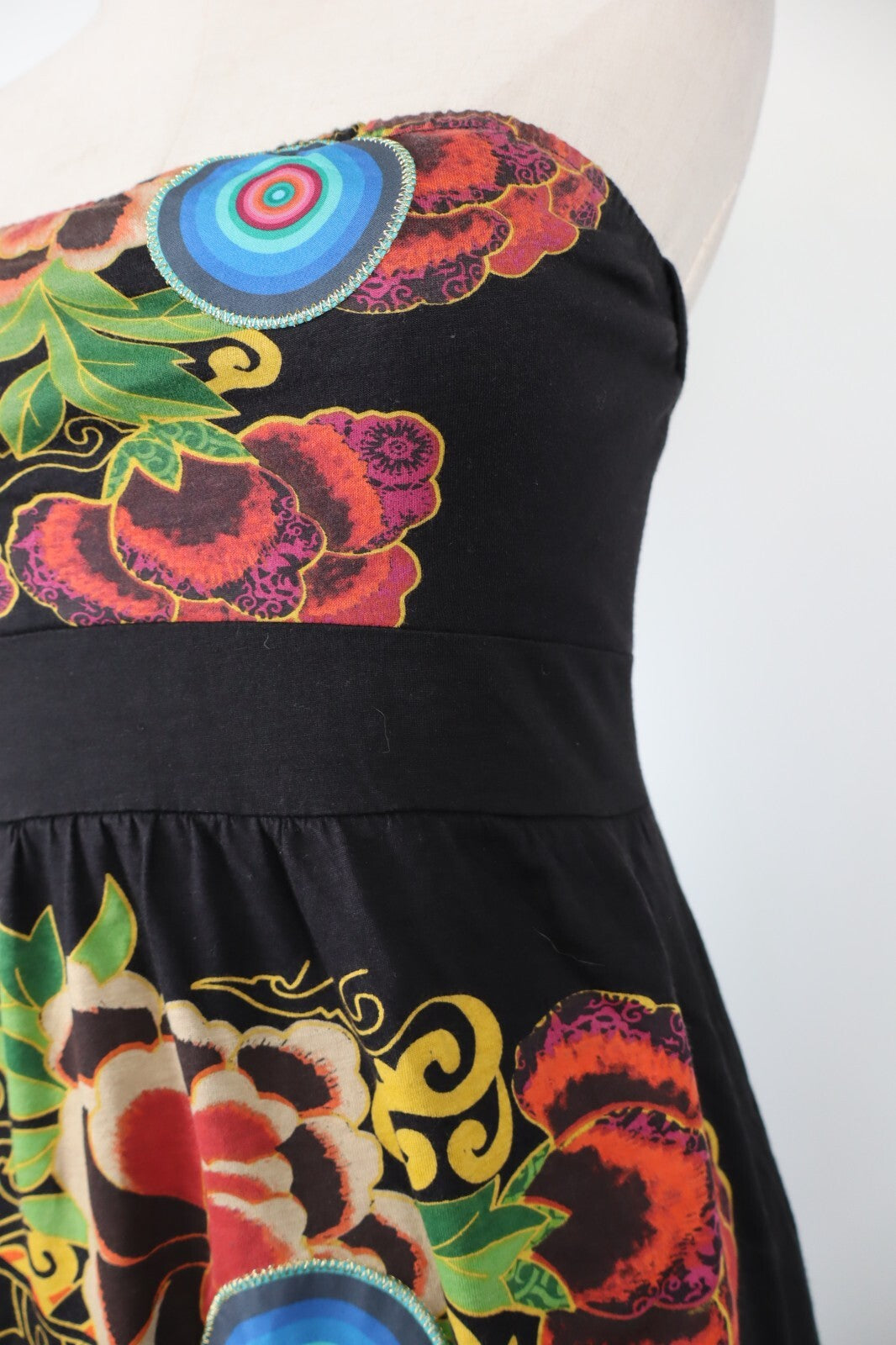 DESIGUAL VESTITO DONNA TG. S WOMAN CASUAL VINTAGE DRESS ABITO COTONE COTTON