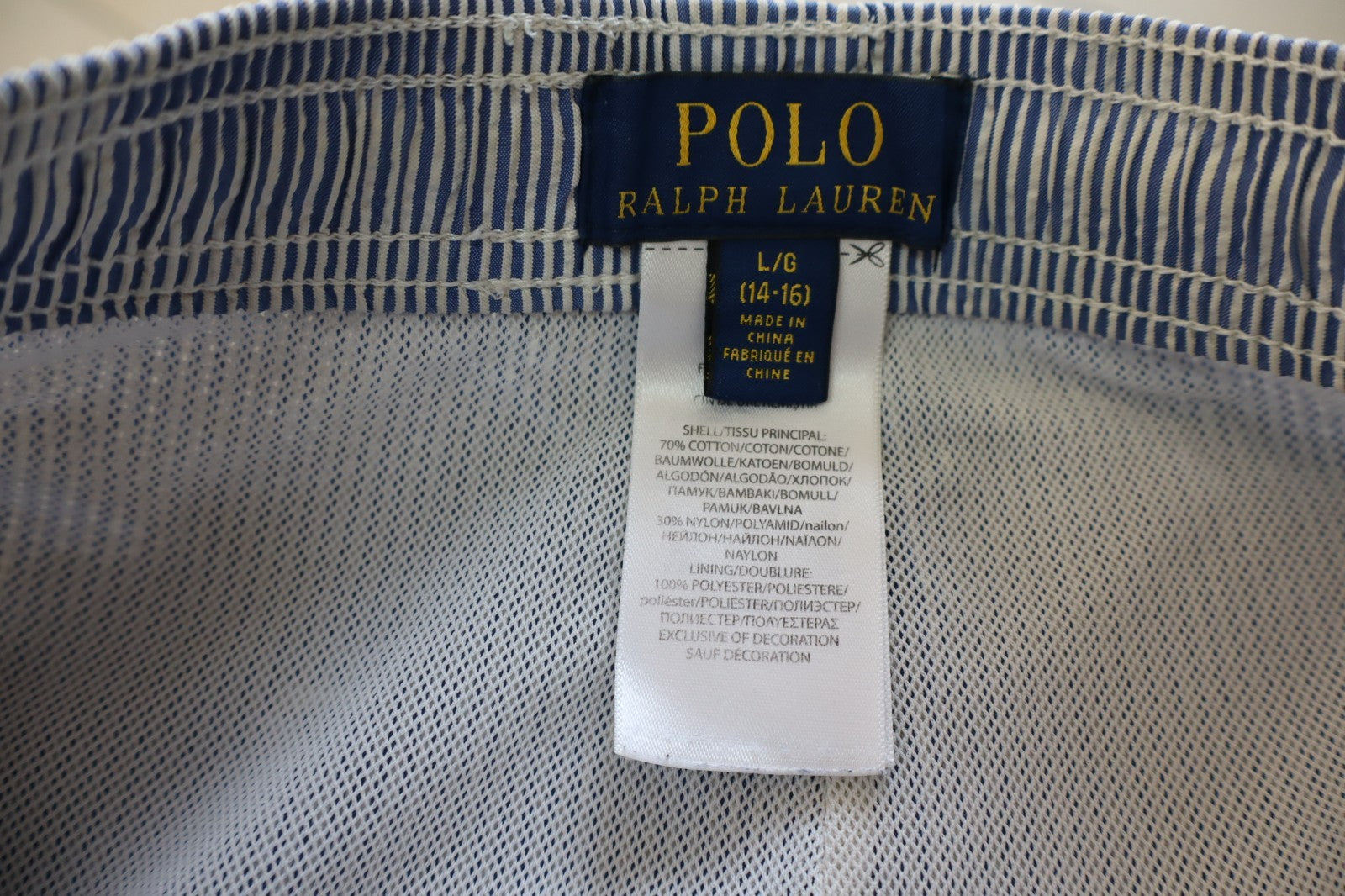RALPH LAUREN COSTUME PANTALONCINO MARE UOMO L 14 16 MAN SWIMSUIT VINTAGE CASUAL