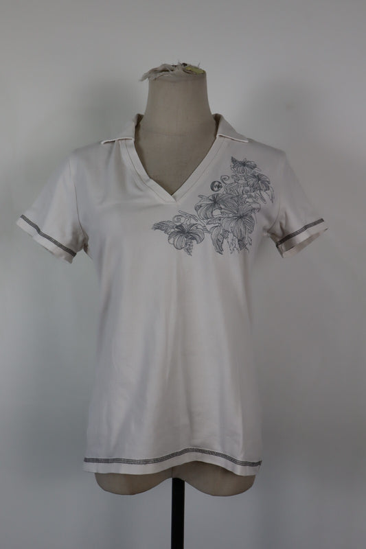 CONTE OF FLORENCE POLO MAGLIA DONNA TG L WOMAN CASUAL VINTAGE T-SHIRT COTONE
