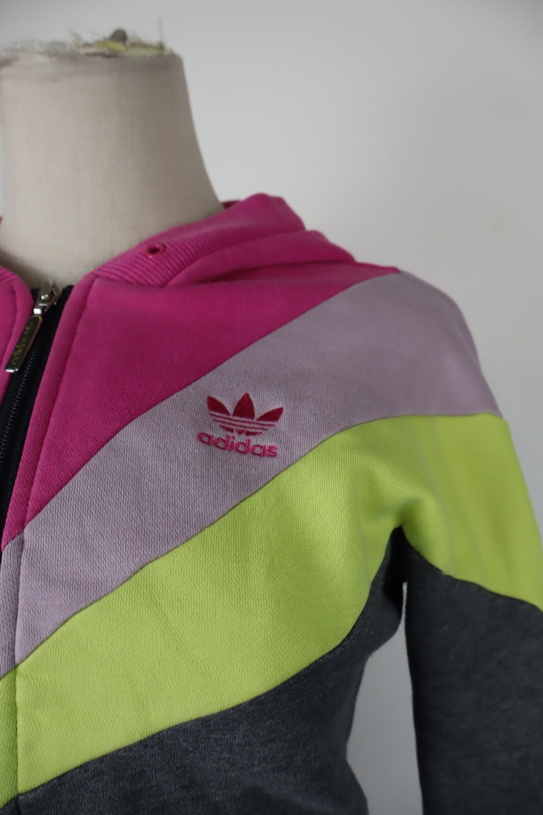 ADIDAS FELPA CAPPUCCIO E ZIP DONNA Tg 36 WOMEN CASUAL VINTAGE SPORT SWEATSHIRT