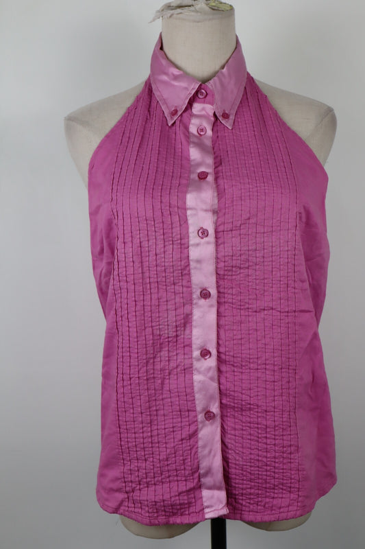 ARMANI JEANS CAMICIA TOP DONNA TG. 46 WOMAN VINTAGE T-SHIRT COTONE REGOLABILE