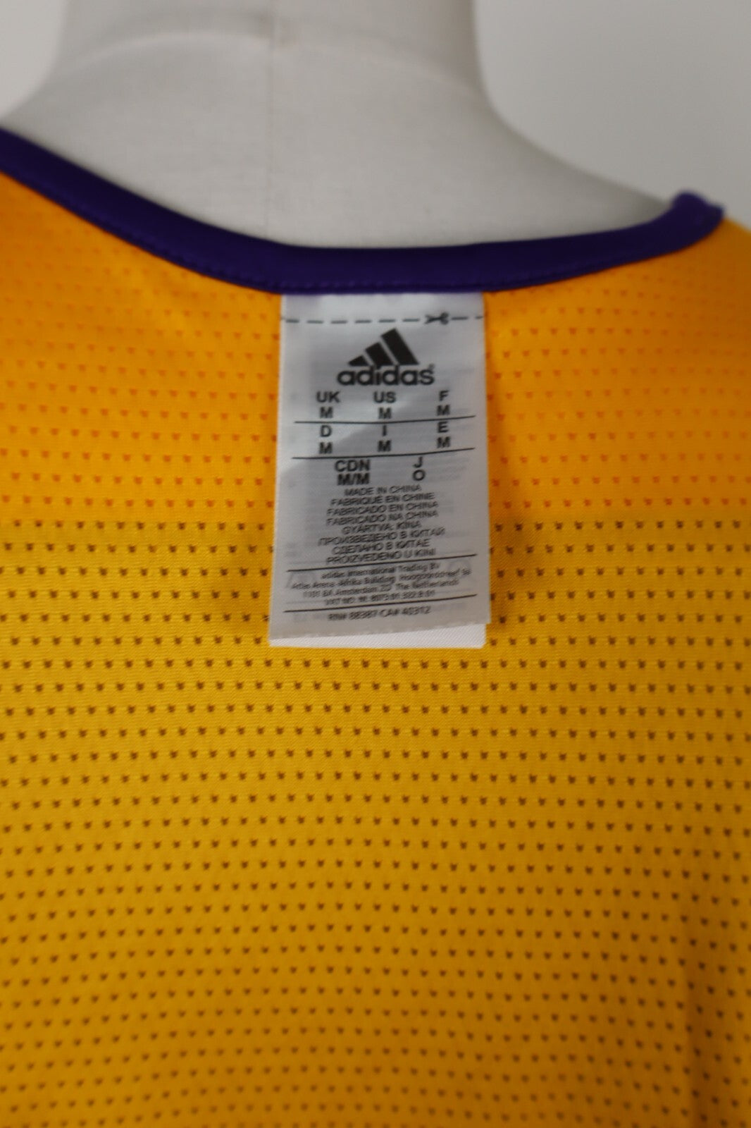 ADIDAS LAKERS LOS ANGELES NBA CANOTTA BASKET T-SHIRT UOMO TG M SPORT