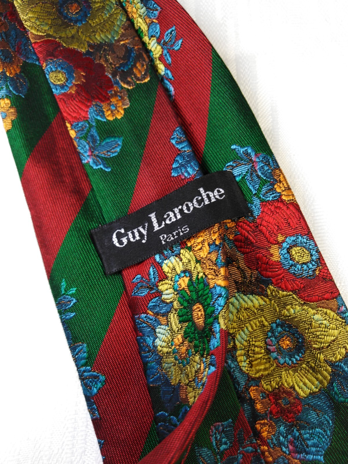 GUY LAROCHE 100% SETA SILK TIE CRAVATTA NECKTIE ITALY VINTAGE CLASSIC