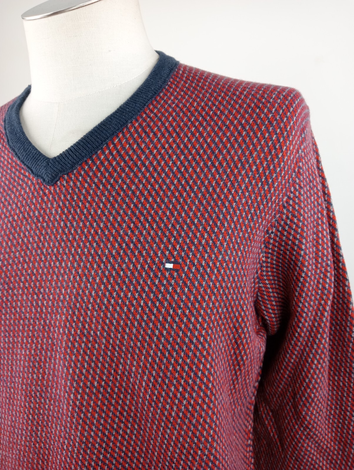 TOMMY HILFIGER MAGLIONE UOMO Tg. L MAN SWEATER CASUAL VINTAGE COTONE CASHMERE