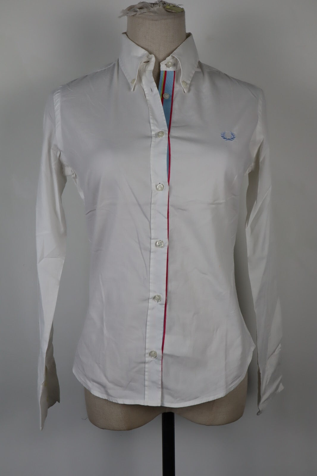 FRED PERRY CAMICIA COTONE DONNA TG. S WOMAN COTTON SHIRT CASUAL VINTAGE