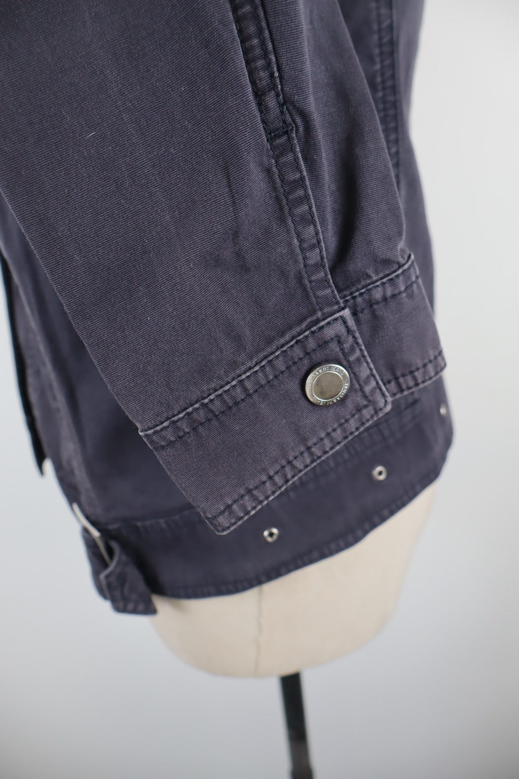 TRUSSARDI JEANS GIUBBINO GIACCA DONNA Tg. 46 WOMAN JACKET COTONE DENIM LOGO