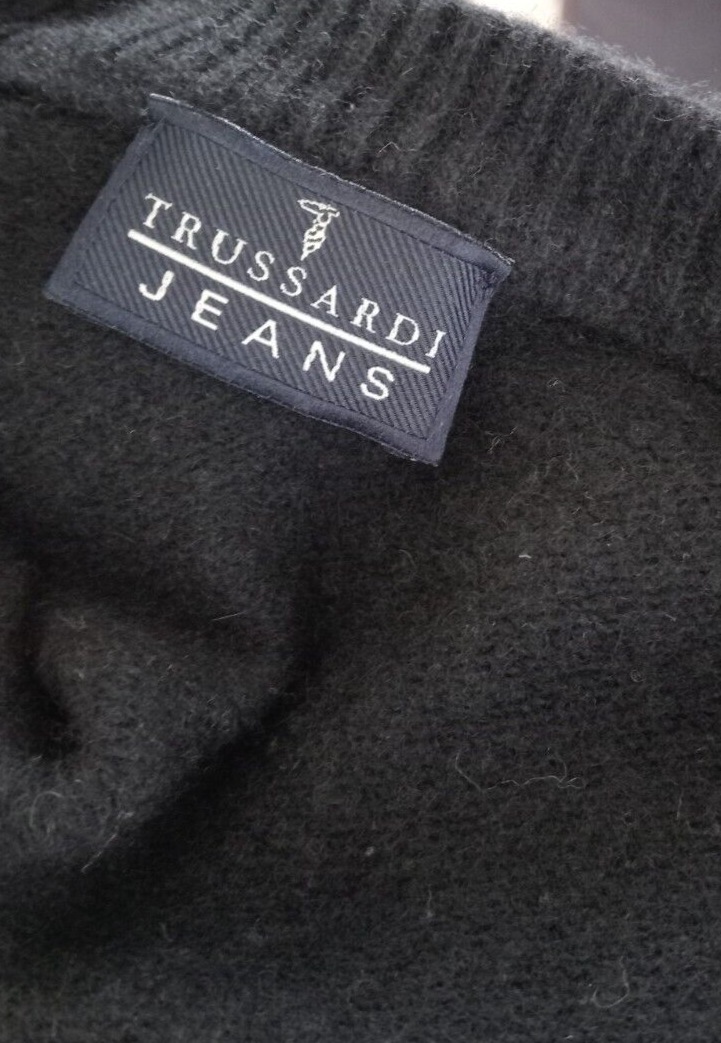 TRUSSARDI JEANS MAGLIONE LANA UOMO Tg. L MAN CASUAL WOOL SWEATER VINTAGE