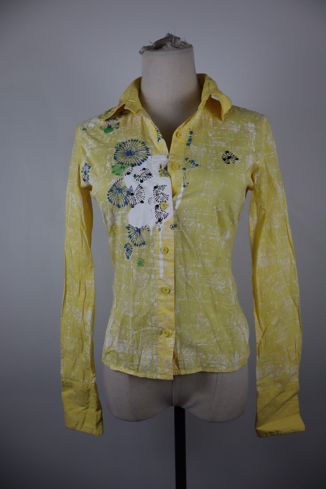 DESIGUAL CAMICIA  DONNA TG. M WOMAN SHIRT CASUAL VINTAGE COTONE COTTON LOGO
