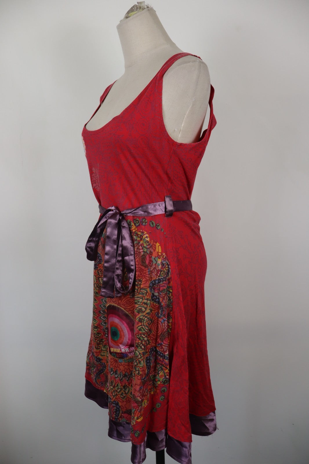 DESIGUAL VESTITO DONNA TG. L WOMAN CASUAL VINTAGE DRESS COTONE