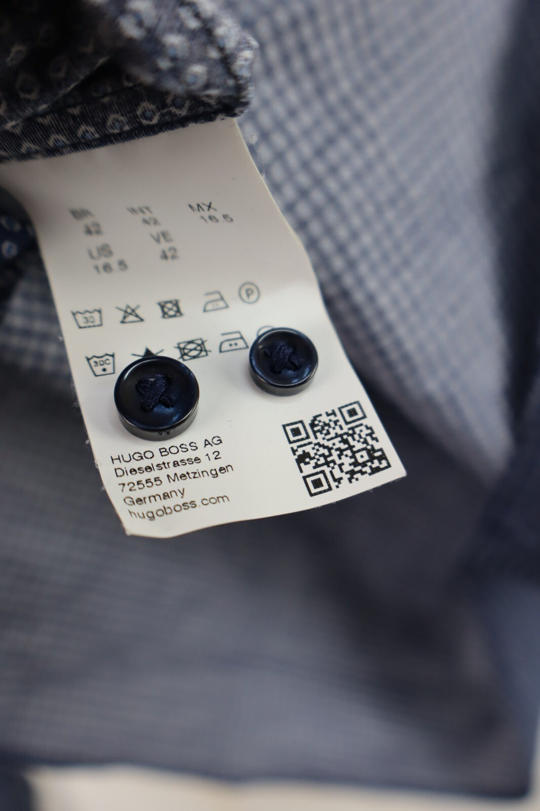 HUGO BOSS CAMICIA UOMO TG 42 / 16.5 MAN CASUAL VINTAGE SHIRT COTONE COTTON