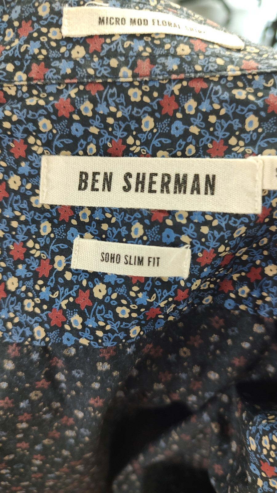 BEN SHERMAN CAMICIA UOMO COTONE TG. S MAN CASUAL VINTAGE SHIRT