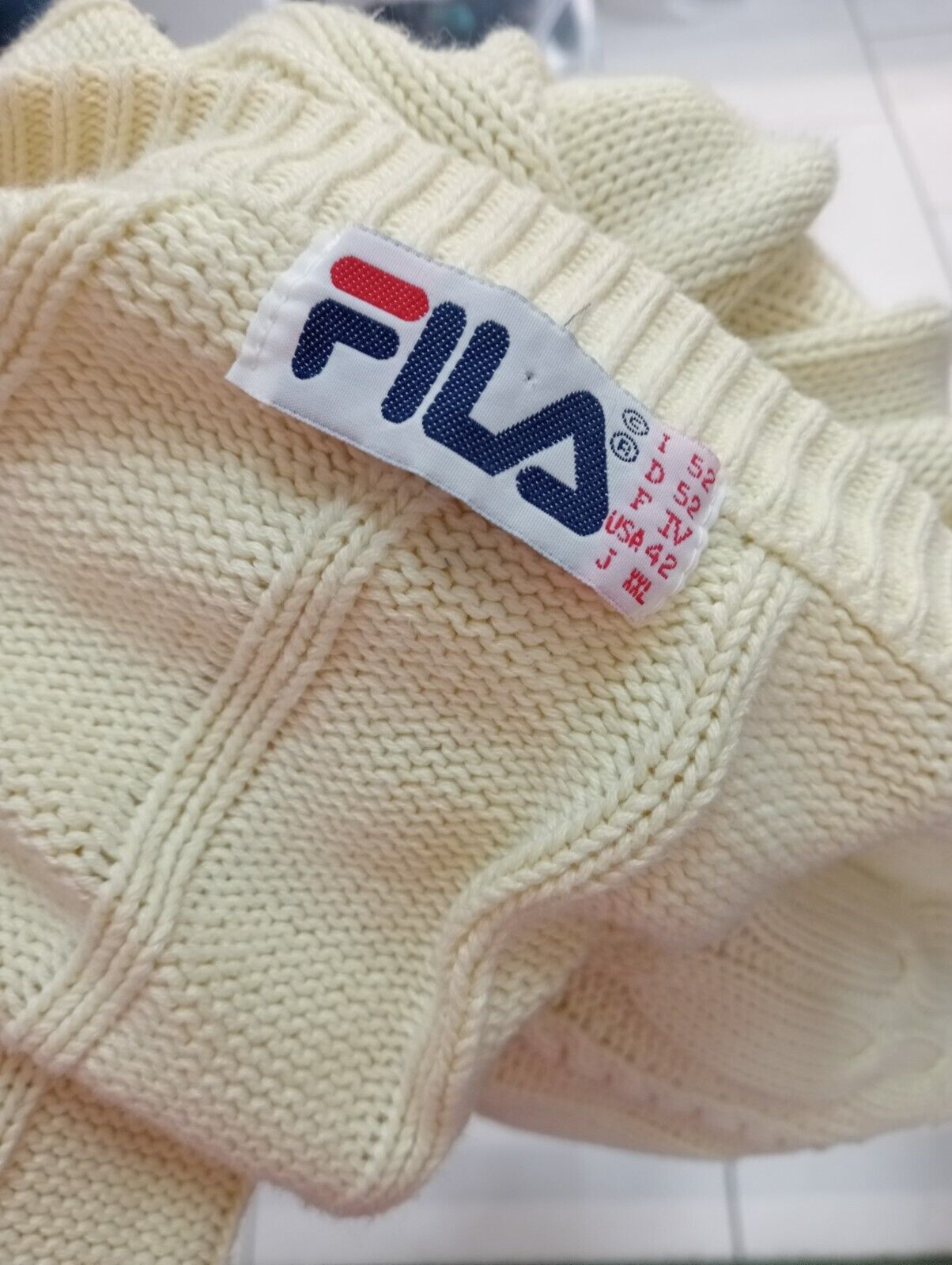 FILA MAGLIONE COTONE COTTON VINTAGE UOMO Tg. 52 MAN SWEATER CASUAL