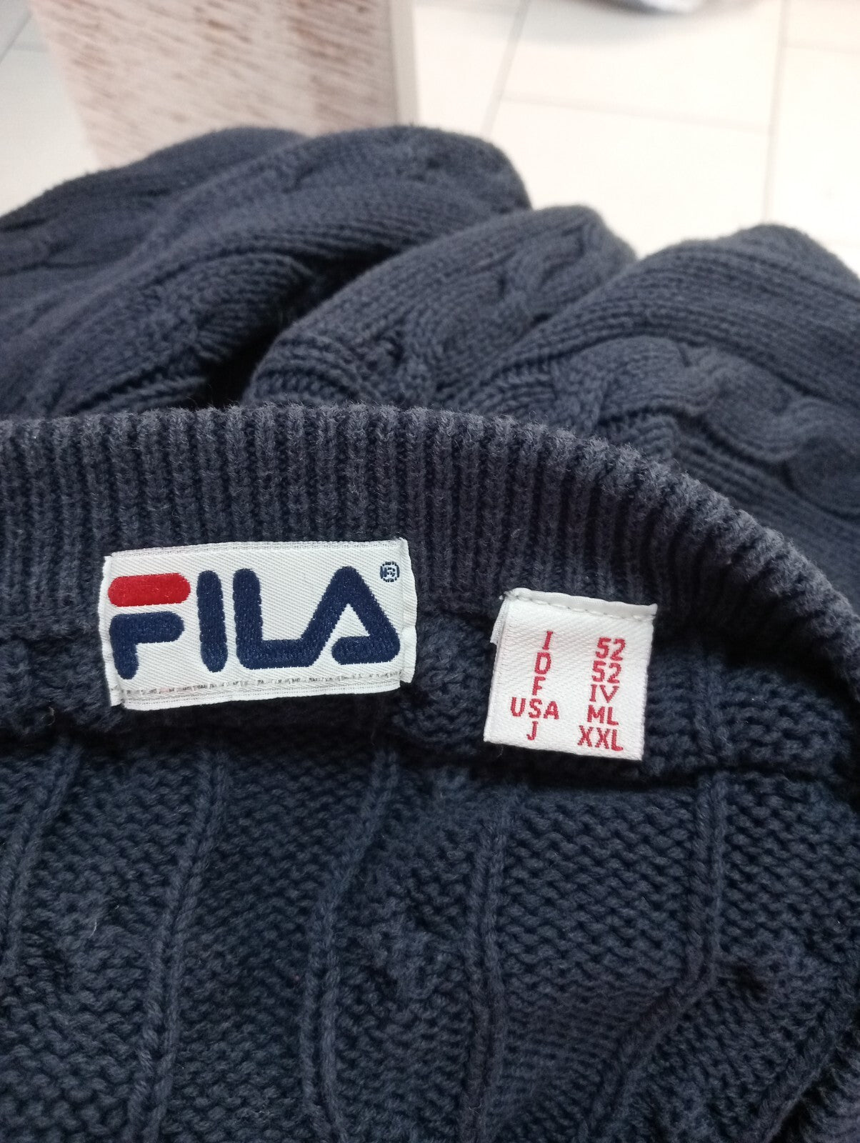 FILA MAGLIONE COTONE COTTON VINTAGE UOMO Tg. 52 MAN SWEATER CASUAL