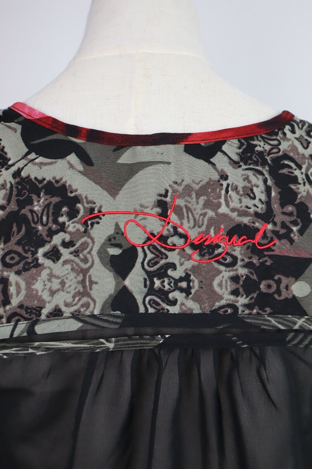 DESIGUAL CAMICIA  DONNA TG. L WOMAN SHIRT CASUAL VINTAGE SMANICATA