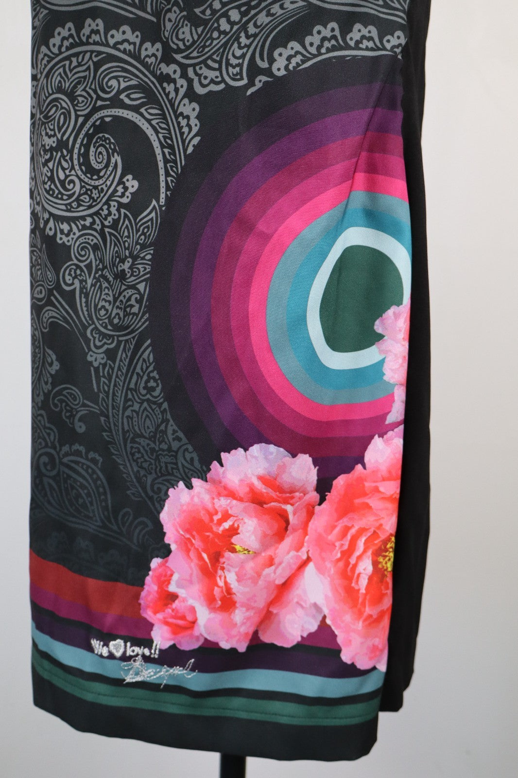 DESIGUAL  VESTITO ABITO DONNA TG. 42 MIDI WOMAN CASUAL VINTAGE DRESS PIZZO LACES