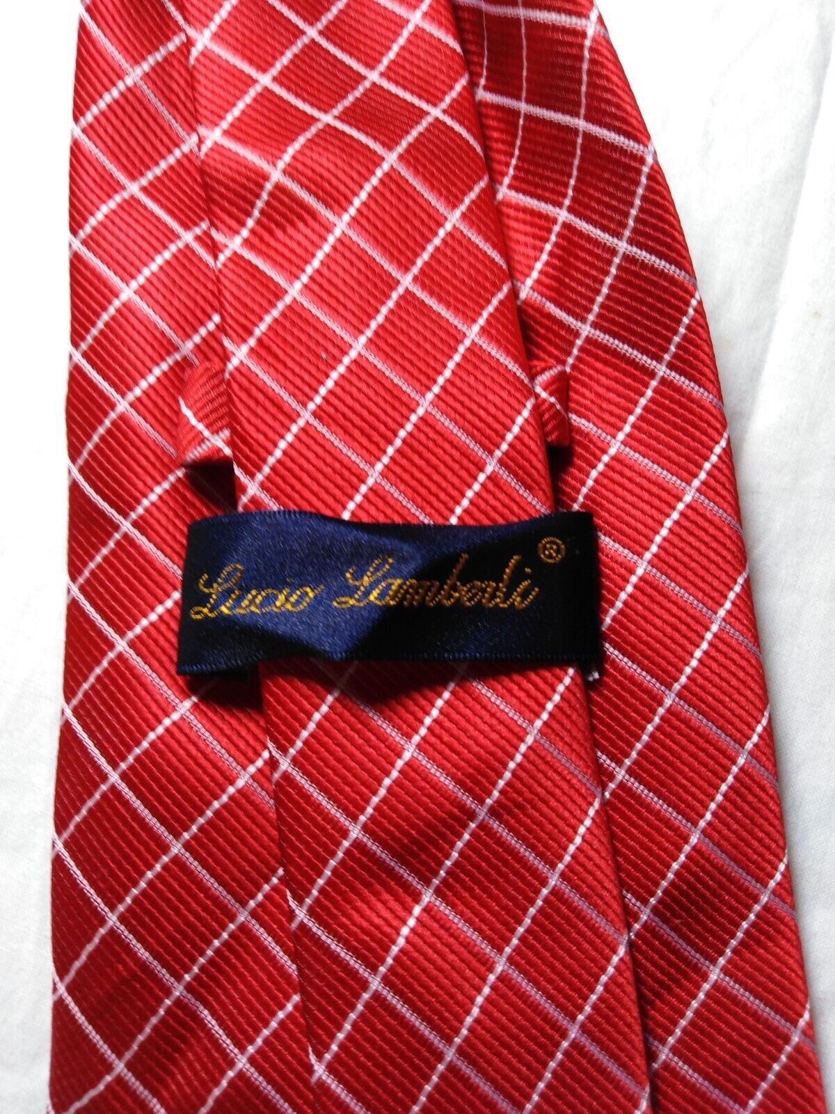 LUCIO LAMBERTI  100%  SILK TIE SETA CRAVATTA SELF TIPPED NECKTIE MADE IN ITALY