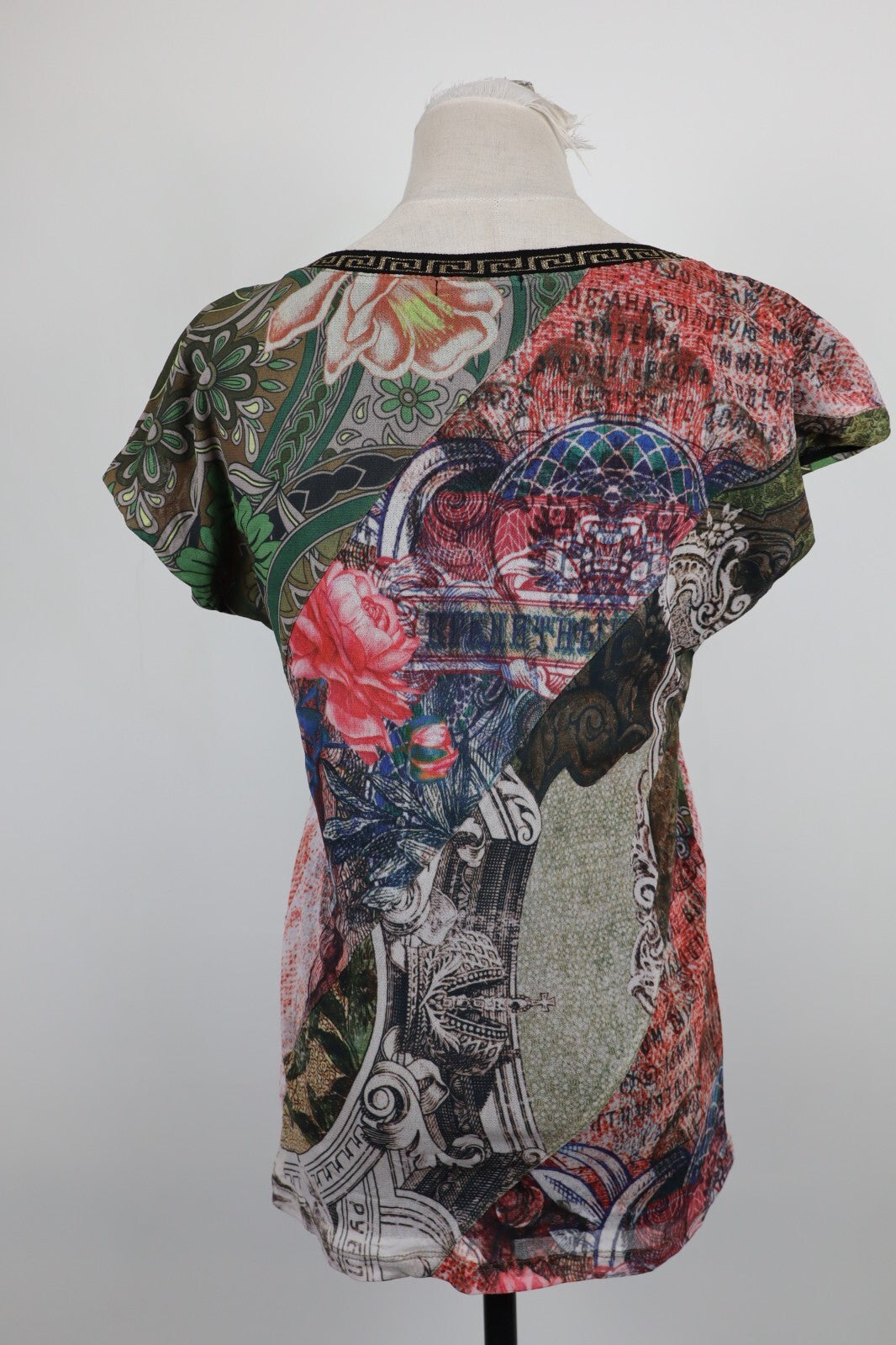 DESIGUAL MAGLIA MEZZE MANICHE DONNA TG. S WOMAN T-SHIRT CASUAL VINTAGE FLOREALE