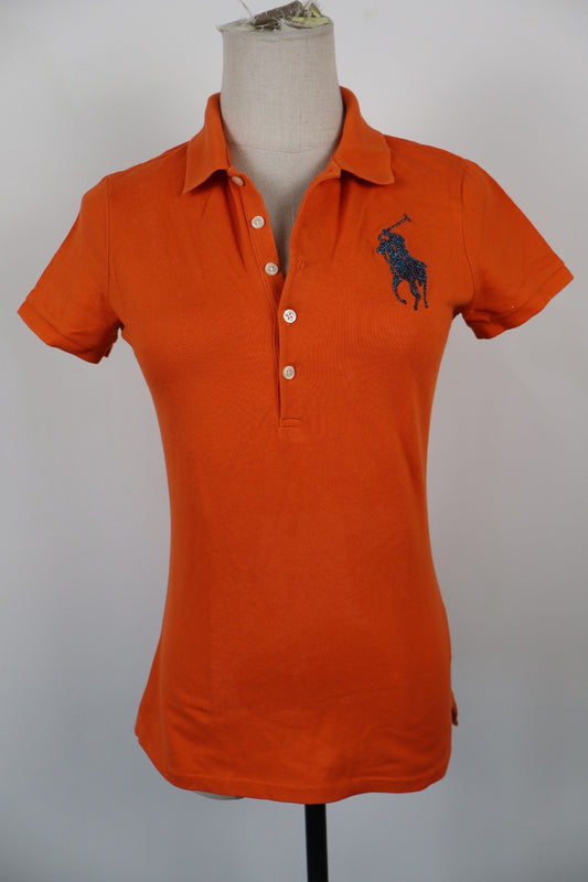 RALPH LAUREN POLO MAGLIA DONNA TG. S WOMAN SHIRT CASUAL VINTAGE LOGO RICAMATO
