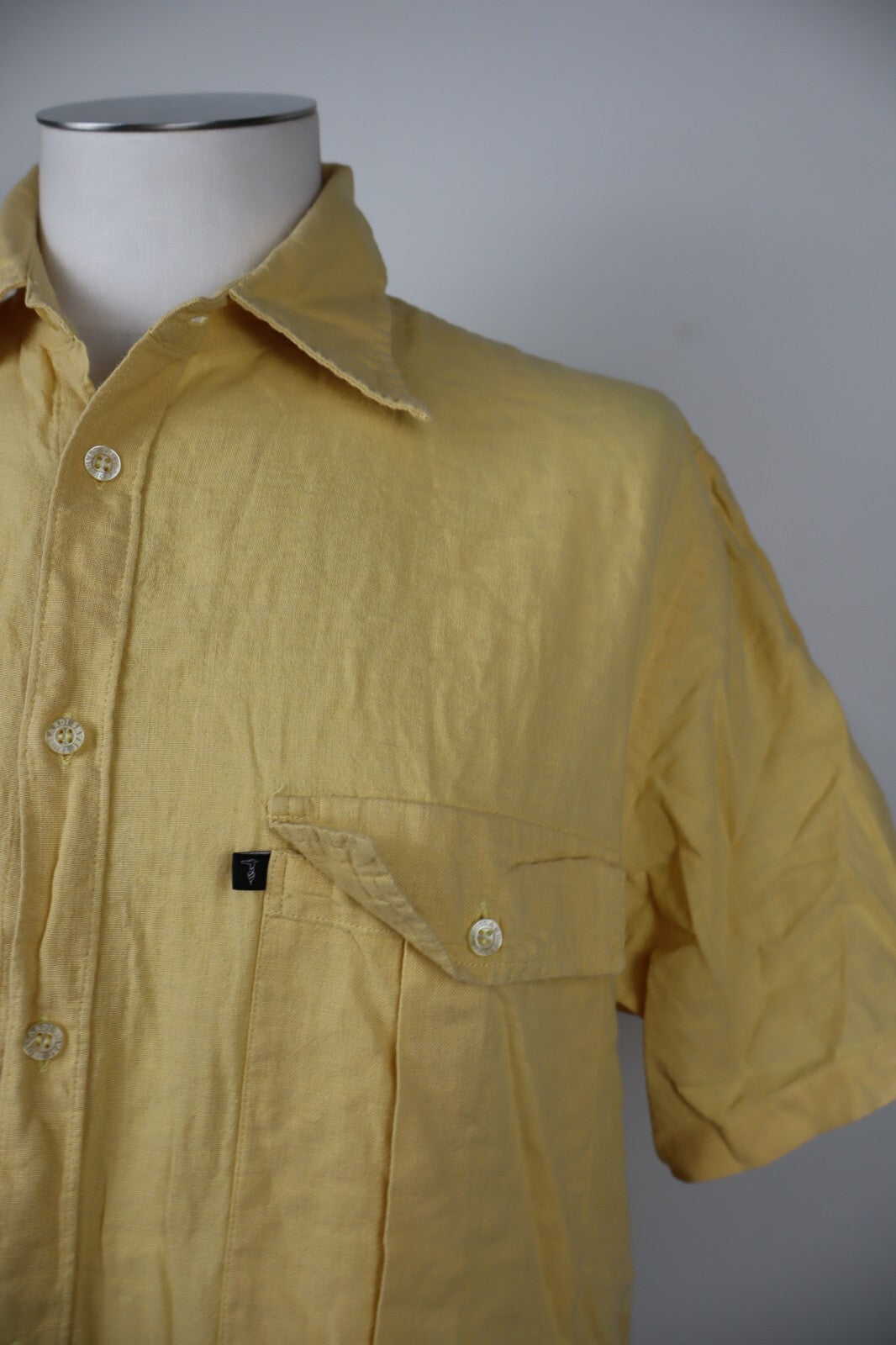 TRUSSARDI JEANS CAMICIA UOMO TG. XL MAN CASUAL VINTAGE SHIRT COTONE  LINO COTTON