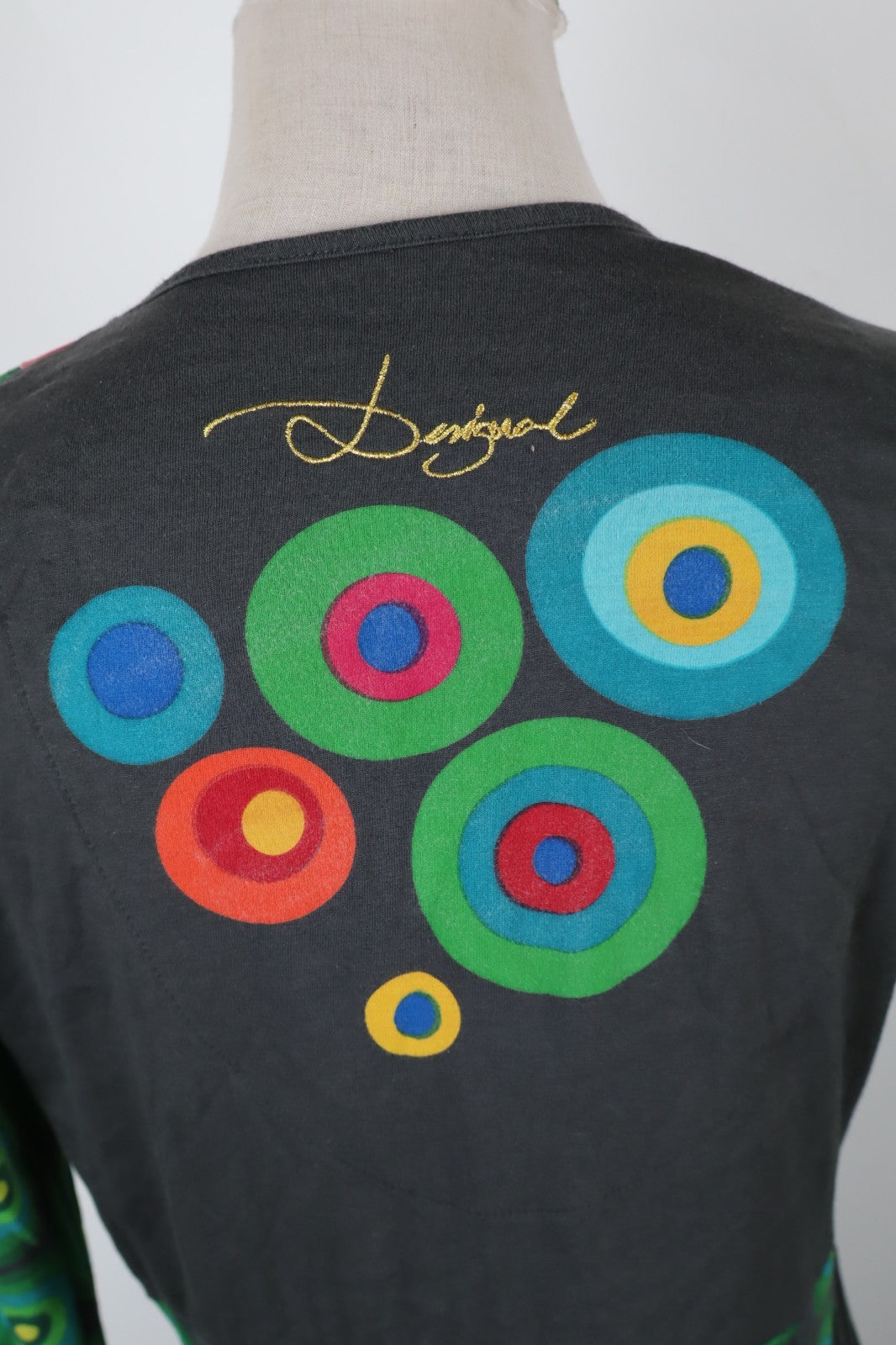 DESIGUAL  VESTITO ABITO DONNA TG.  XL SHORT WOMAN CASUAL VINTAGE DRESS
