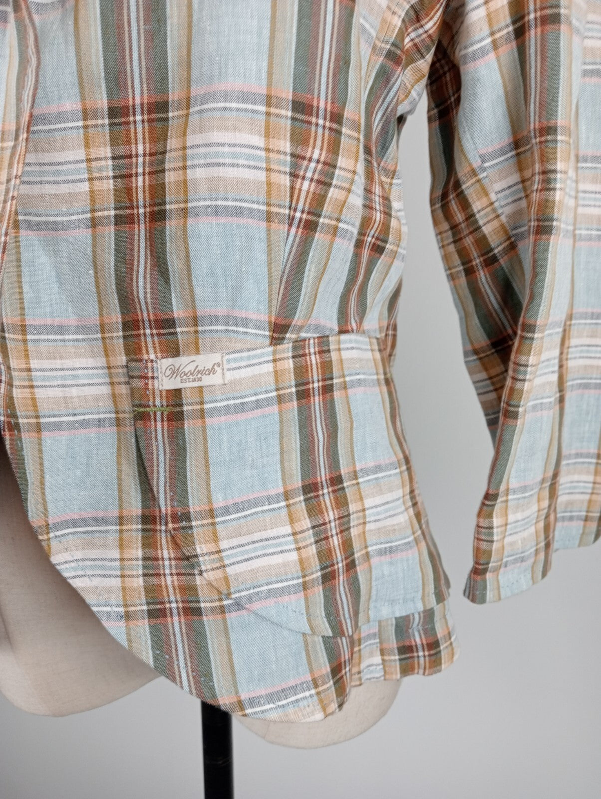 WOOLRICH BLAZER GIACCA DONNA Tg L WOMAN CASUAL VINTAGE JACKET LINO LINEN