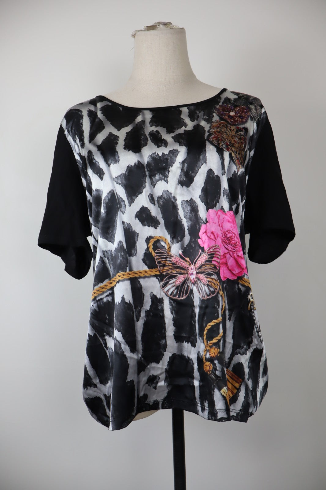 RENATO BALESTRA MAGLIA DONNA 50 WOMAN CASUAL VINTAGE T-SHIRT  TOP CANOTTA SETA
