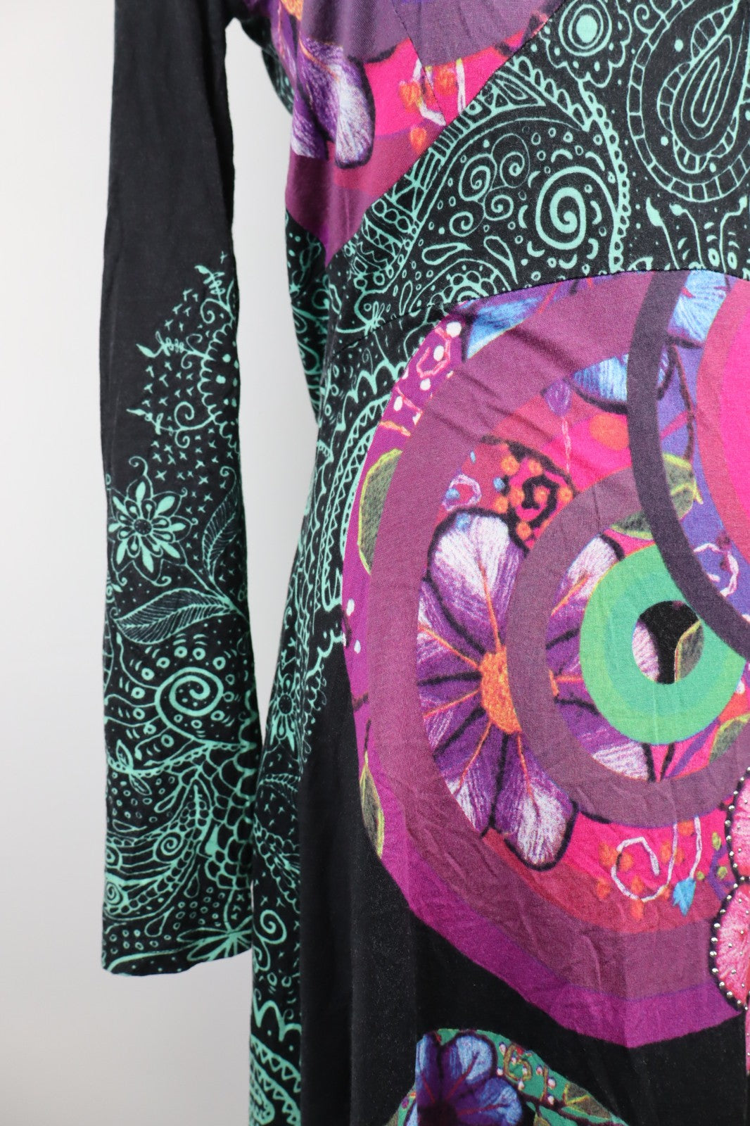 DESIGUAL VESTITO ABITO COTONE DONNA TG. L WOMAN CASUAL VINTAGE DRESS COTTON