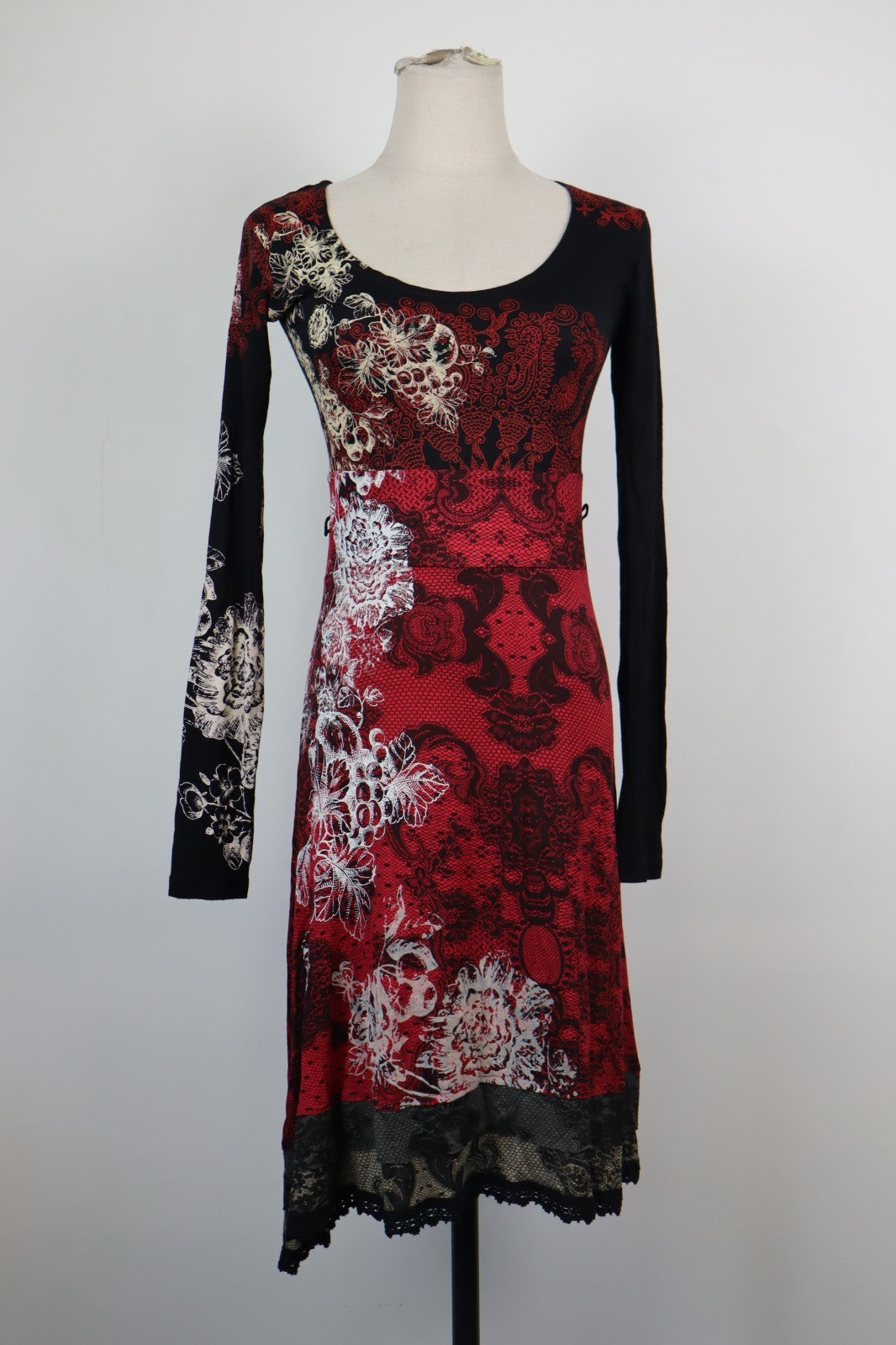 DESIGUAL VESTITO  DONNA TG S WOMAN CASUAL VINTAGE DRESS ABITO VISCOSA