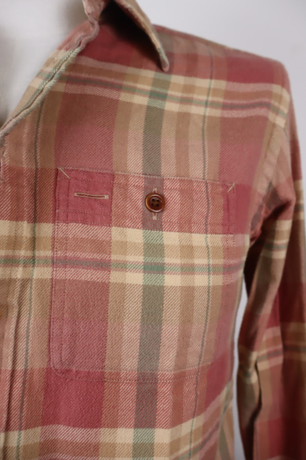 RALPH LAUREN CAMICIA UOMO COTONE TG. 4 MAN CASUAL VINTAGE COTTON SHIRT TASCHE