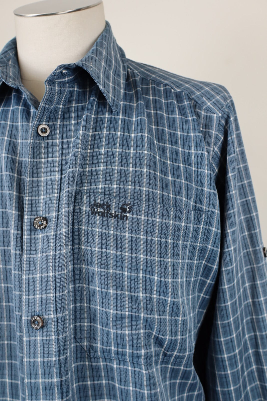 JACK WOLFSKIN CAMICIA UOMO TG. M MAN CASUAL VINTAGE SHIRT COTONE COTTON