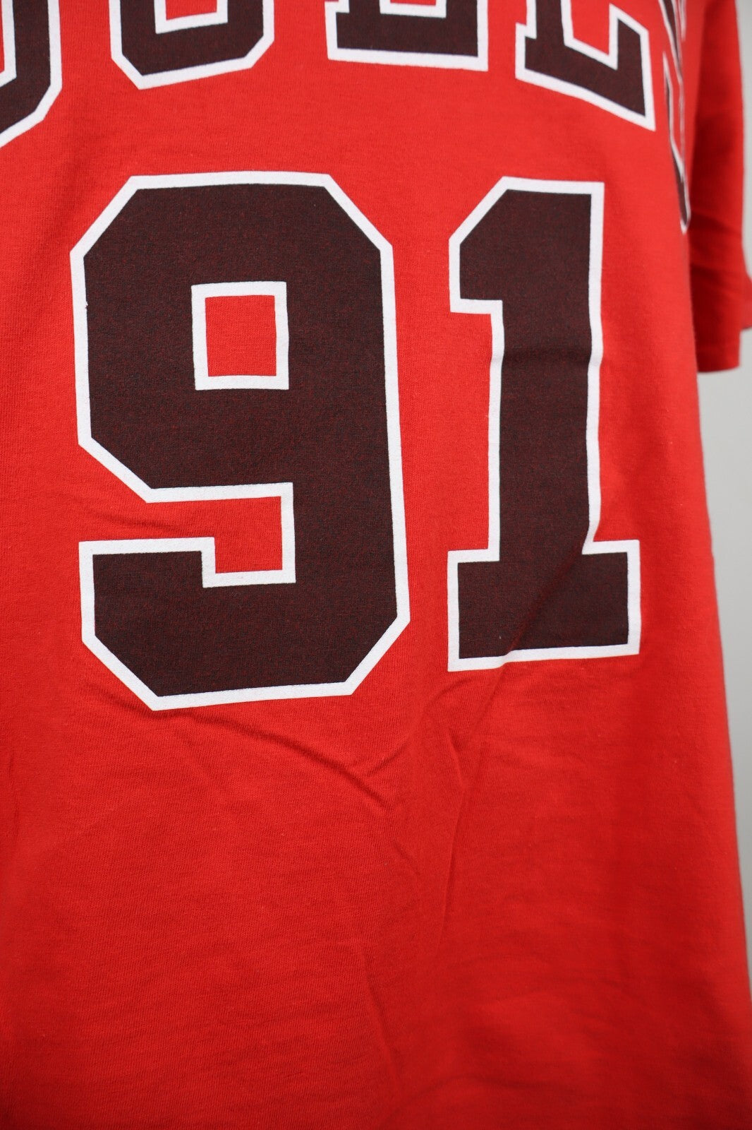 MITCHELL & NESS MAGLIA UOMO COTONE L MAN COTTON T-SHIRT VINTAGE CASUAL BULLS 91