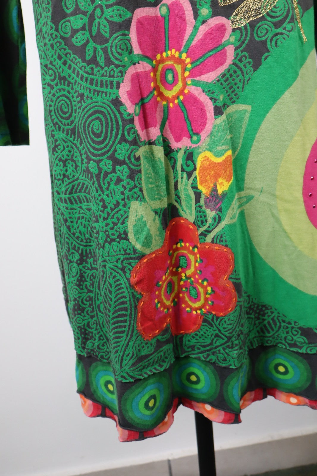 DESIGUAL  VESTITO ABITO DONNA TG.  XL SHORT WOMAN CASUAL VINTAGE DRESS