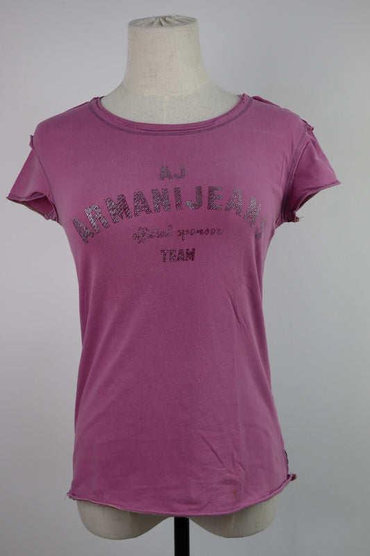 AJ ARMANI JEANS MAGLIA COTONE DONNA TG. 44 WOMAN CASUAL VINTAGE T-SHIRT