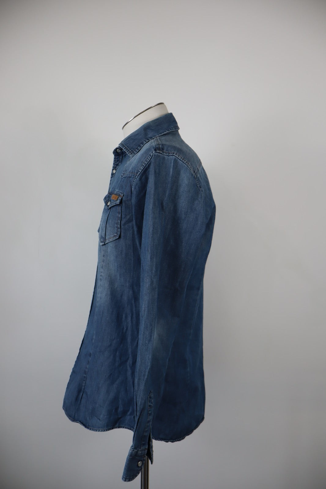 LIU JO JEANS CAMICIA COTONE UOMO TG. L MAN CASUAL VINTAGE SHIRT DENIM