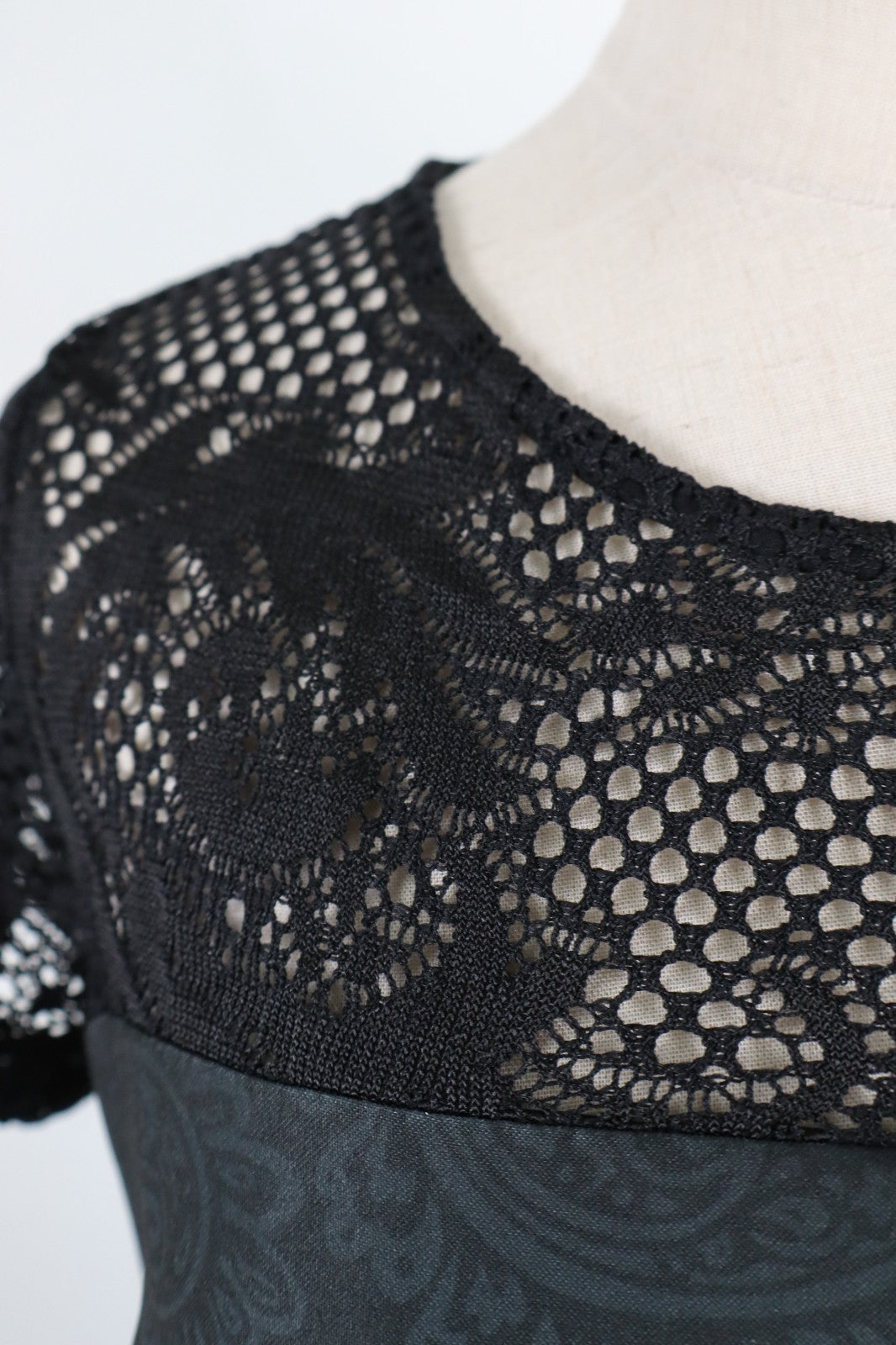 DESIGUAL  VESTITO ABITO DONNA TG. 42 MIDI WOMAN CASUAL VINTAGE DRESS PIZZO LACES