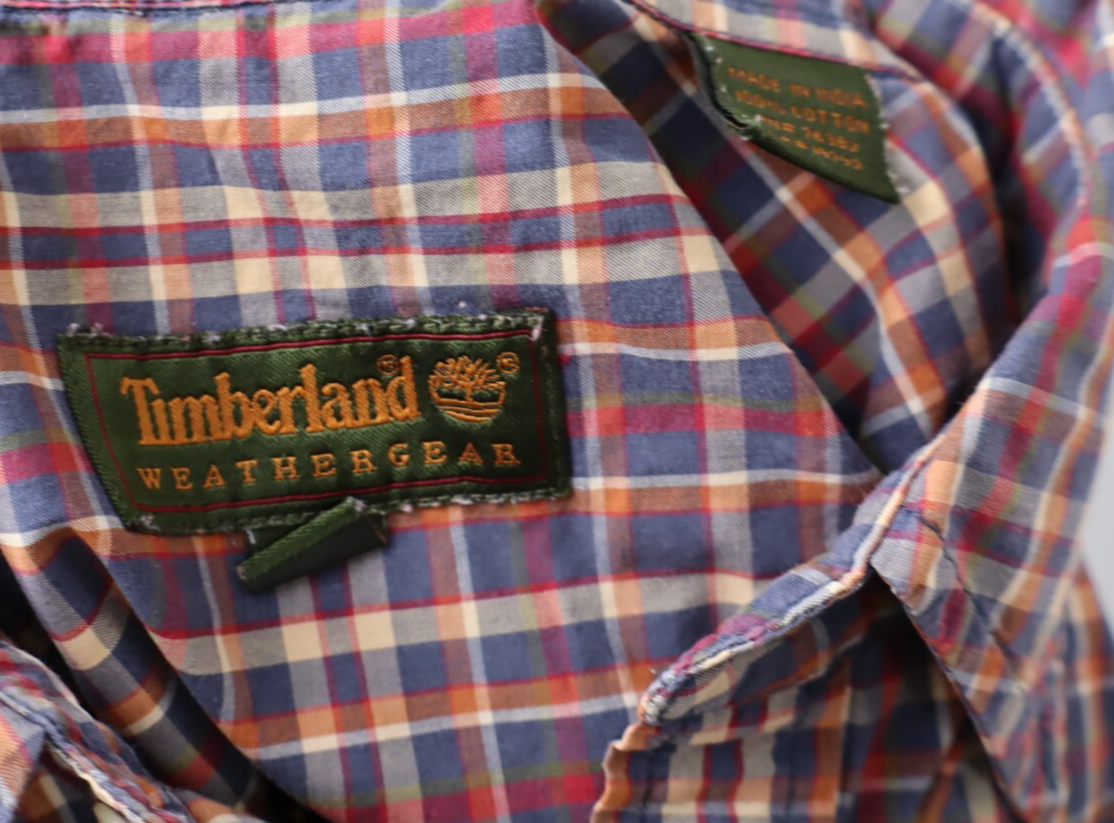 TIMBERLAND CAMICIA COTONE UOMO TG. M MAN CASUAL VINTAGE SHIRT COTTON